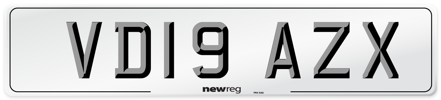 VD19 AZX Number Plate from New Reg